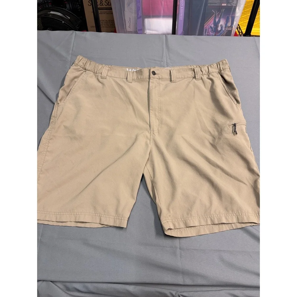 Wrangler Outdoor Series Mens Tan Cargo Shorts‎ Size 44 Elastic Waist 112336735